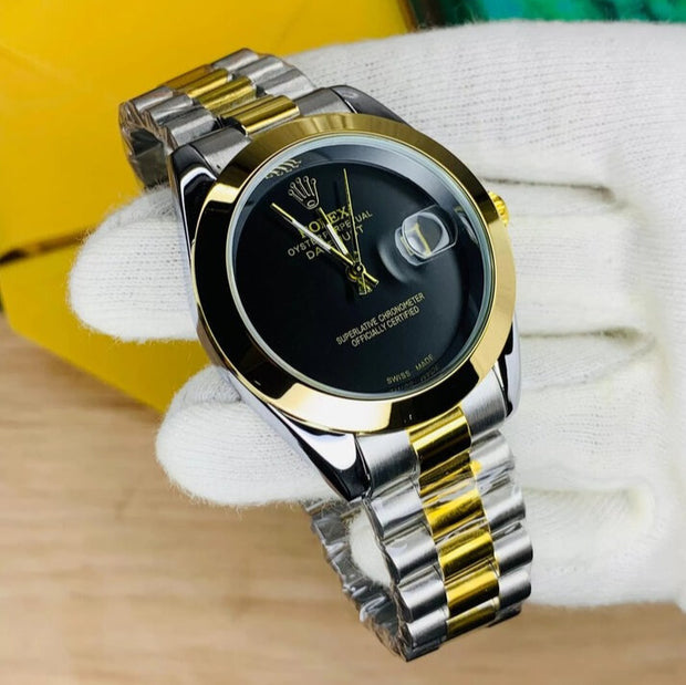Luxury Tow Tone Watch with Date Adjustment